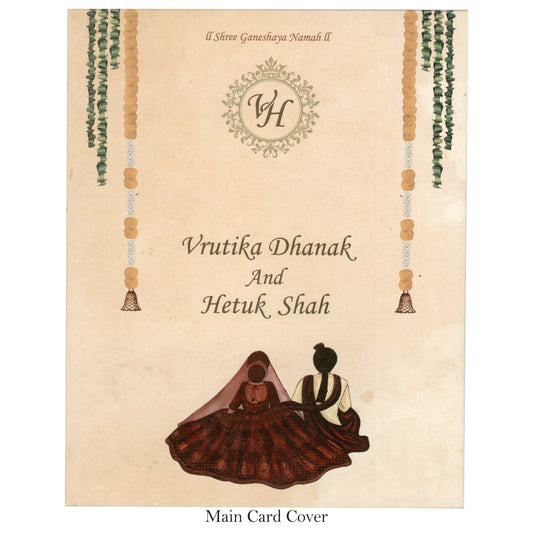 Fusion Wedding Card with Traditional Wedding Elements | SS - 8042