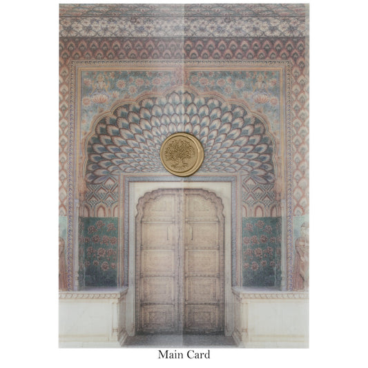 Royal Palace Door Theme Wedding Card with Wax Seal | SS - 8004
