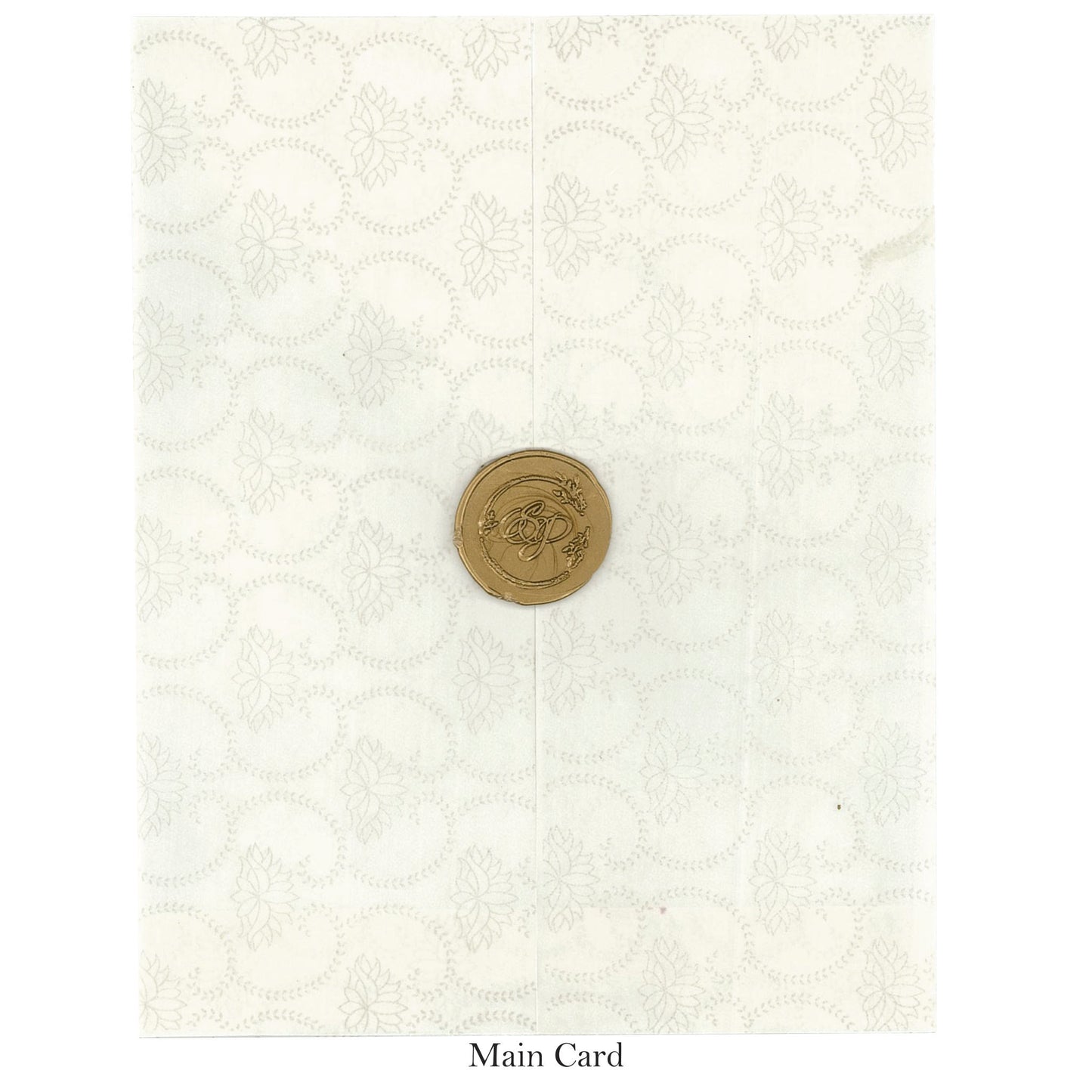 Elegant Wedding Card with Vellum Paper & Wax Seal | SS - 9007