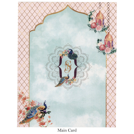 Serene Peacock & Floral Theme Card | SS - 8008