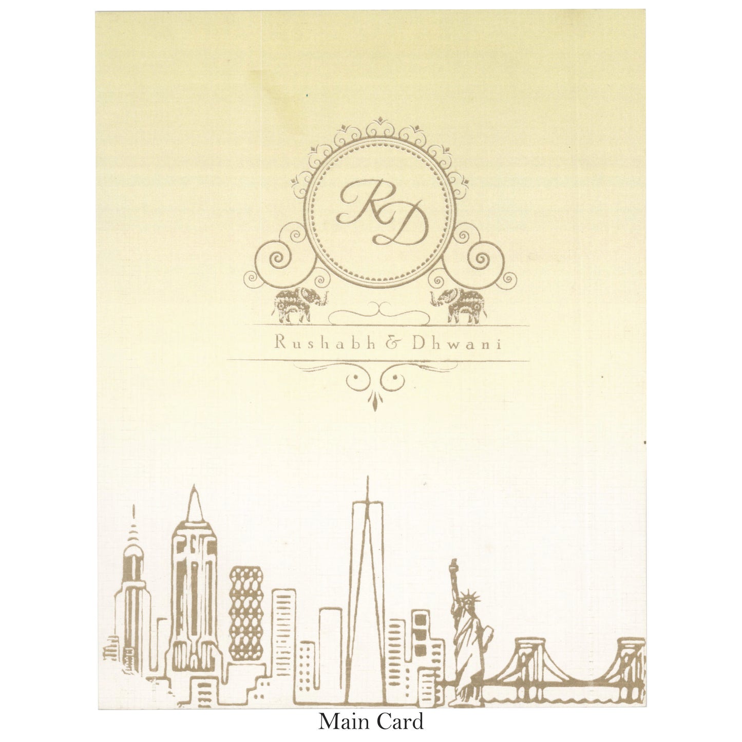 Manhattan Skyline : Elegant Pastel Wedding Card | SS - 8011