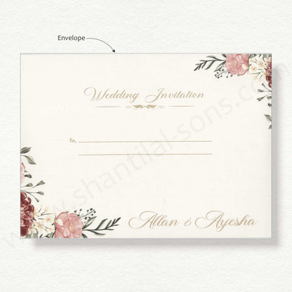 Designer Floral Wedding Card with Tracing Sheet | SS -8139