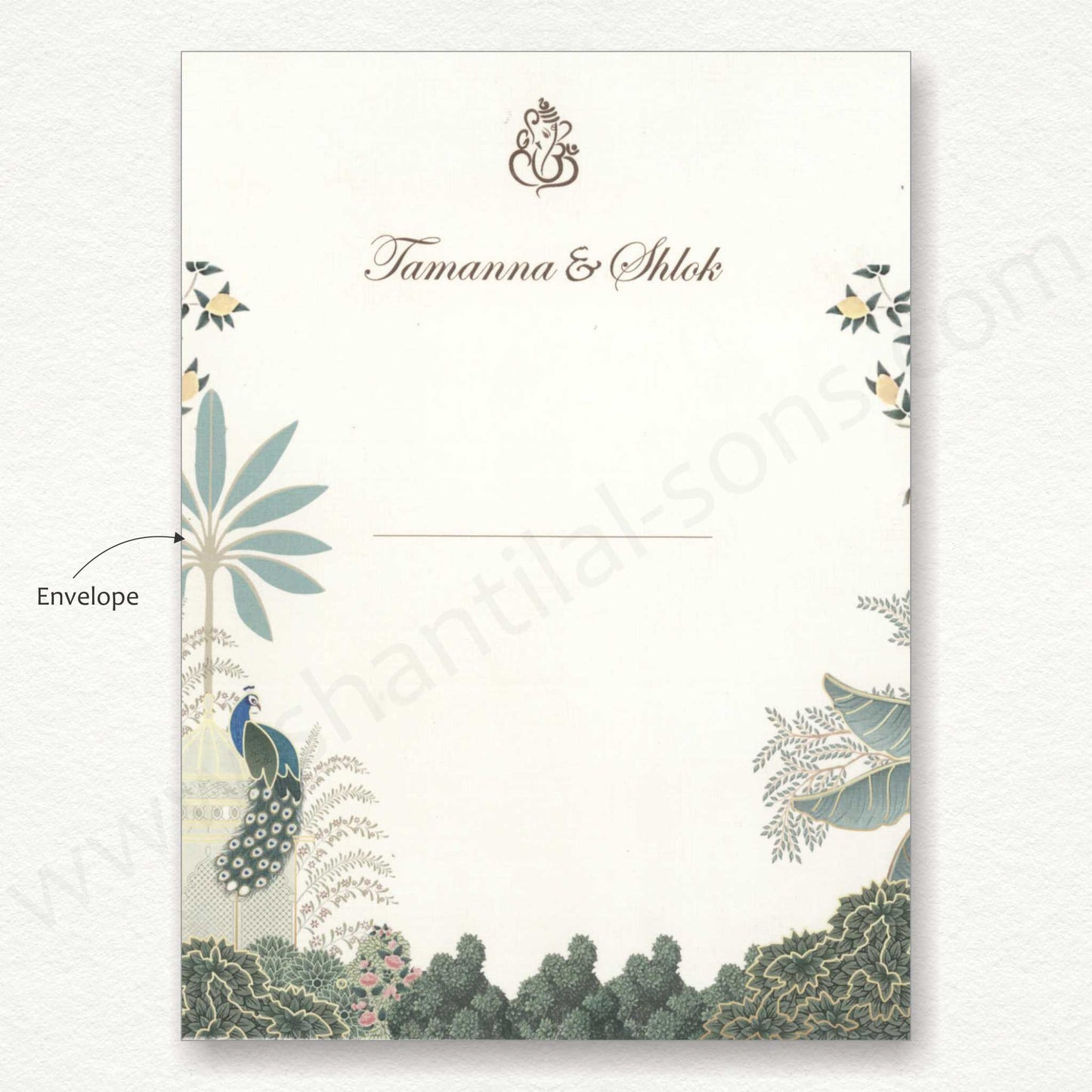 Beautiful Pichwai Peacock Theme Based Wedding Card | SS - 80149