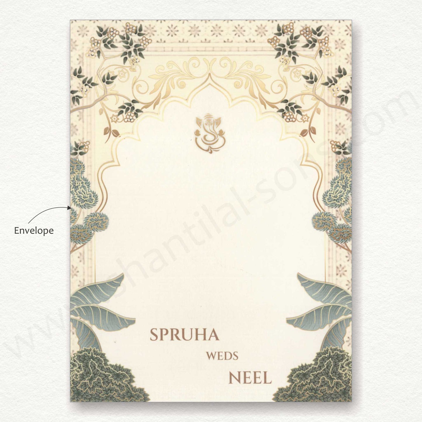 Pichwai Designer Wedding Invitation Card | SS - 8093