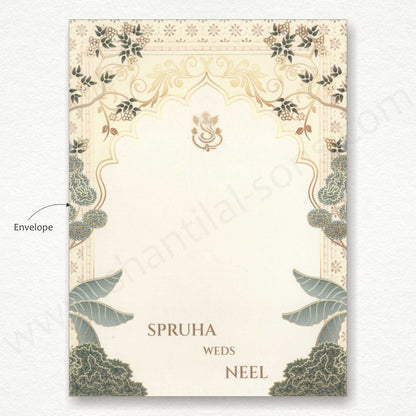 Pichwai Designer Wedding Invitation Card | SS - 8093