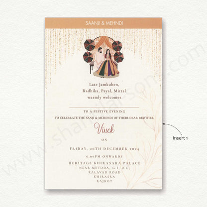 Designer Floral Wedding Invitation Card | SS -8138