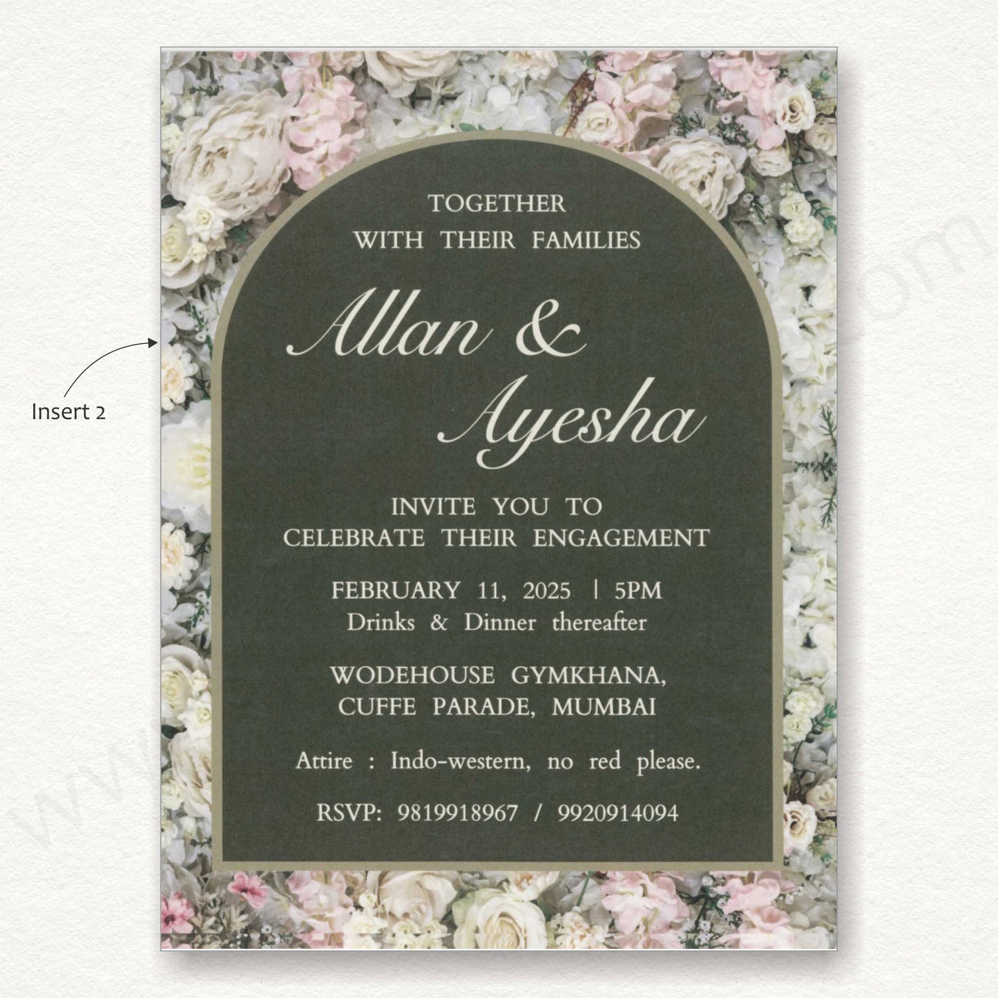 Designer Floral Wedding Card with Tracing Sheet | SS -8139