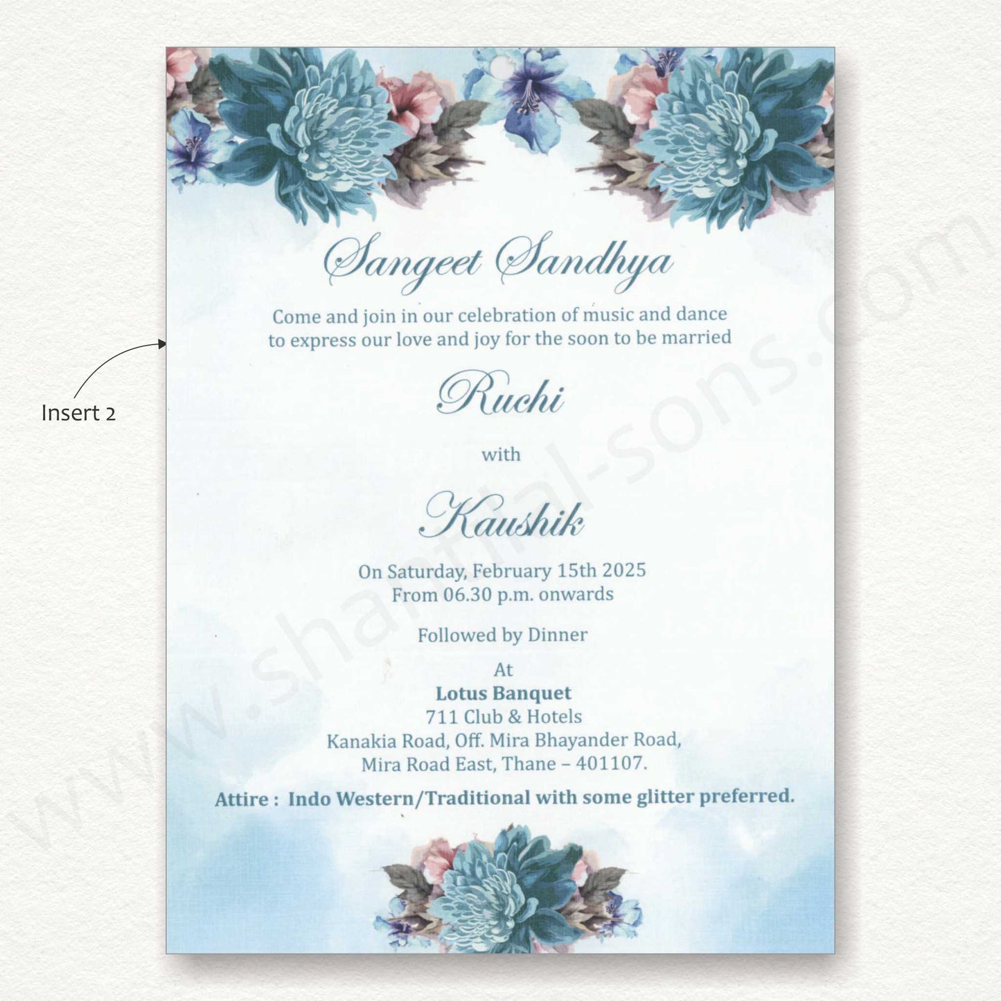 Customized Floral Wedding Card with Beautiful Initial Logo Tag | SS - 80150