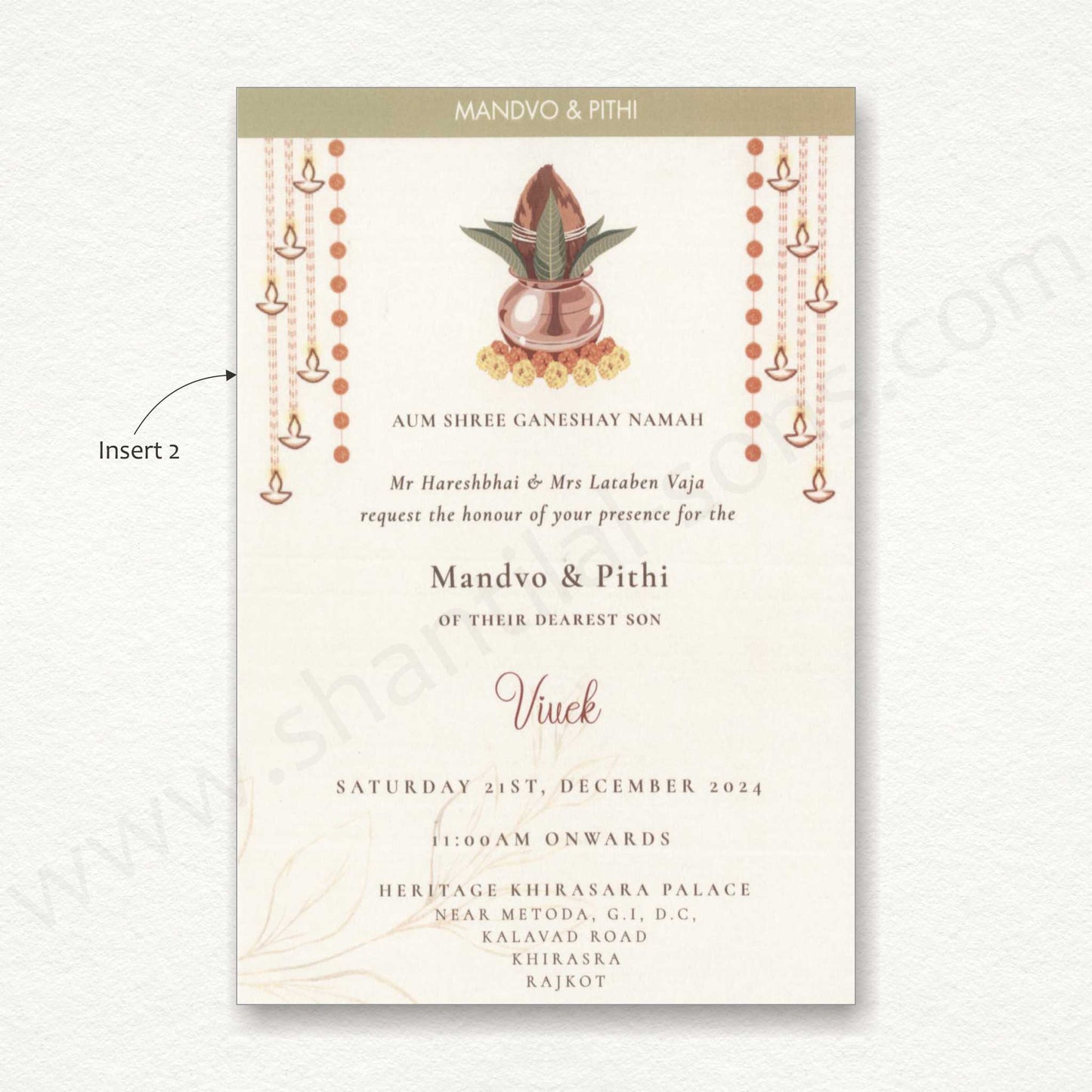 Designer Floral Wedding Invitation Card | SS -8138