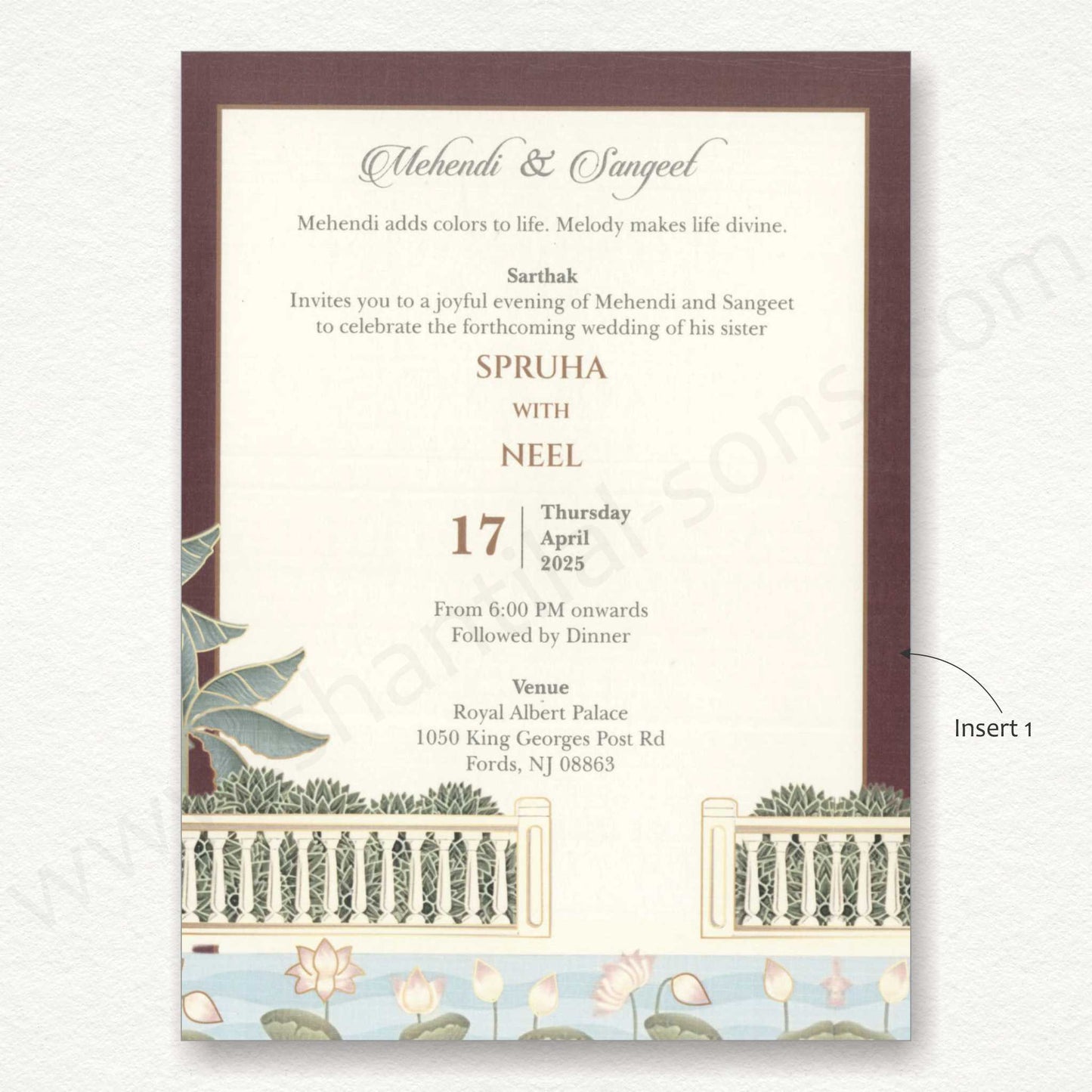 Pichwai Designer Wedding Invitation Card | SS - 8093