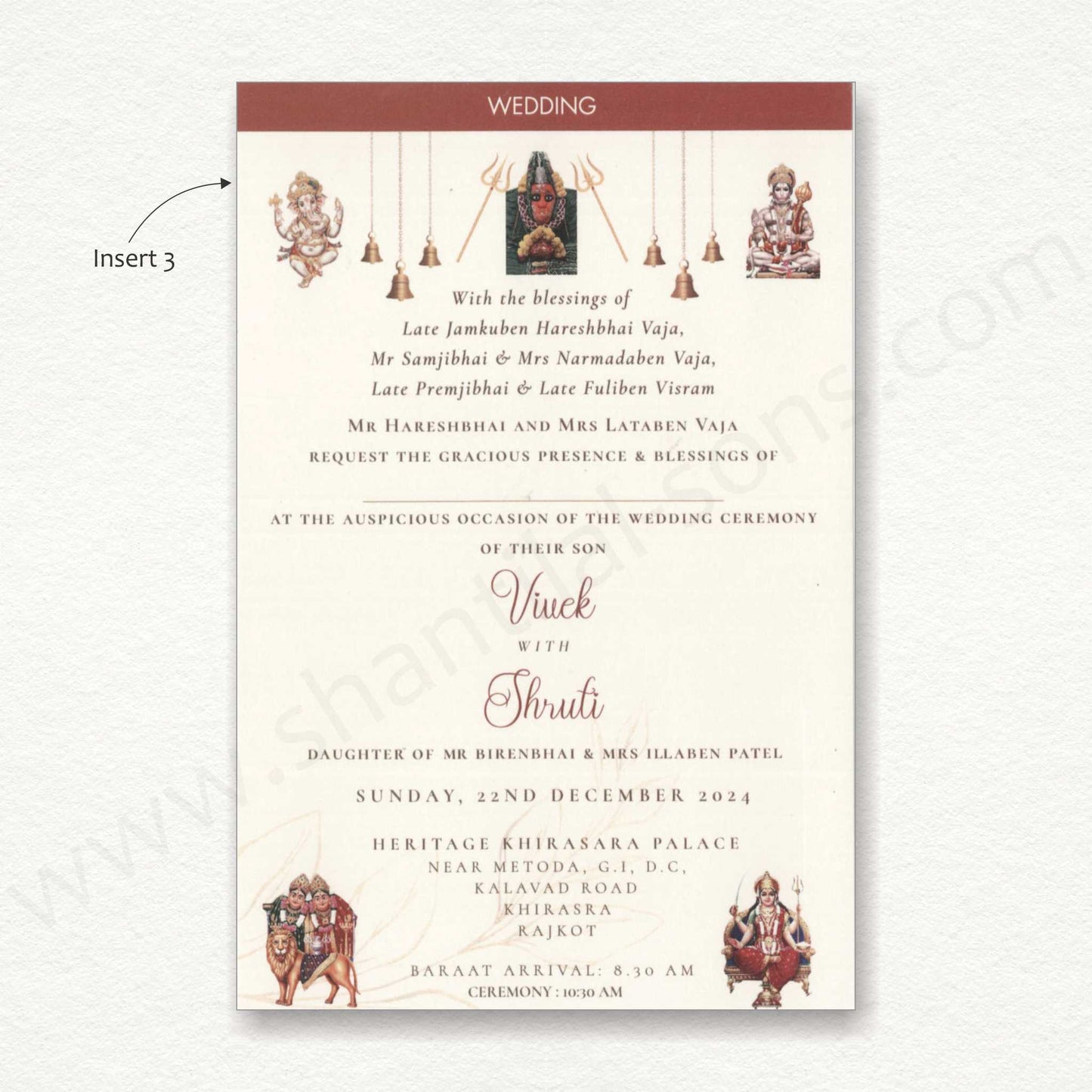 Designer Floral Wedding Invitation Card | SS -8138