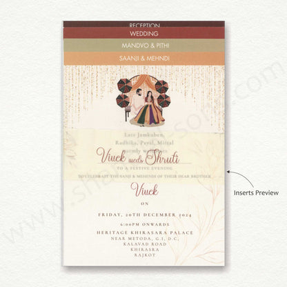 Designer Floral Wedding Invitation Card | SS -8138