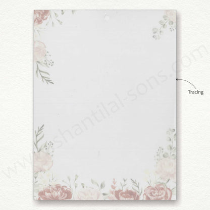 Designer Floral Wedding Card with Tracing Sheet | SS -8139