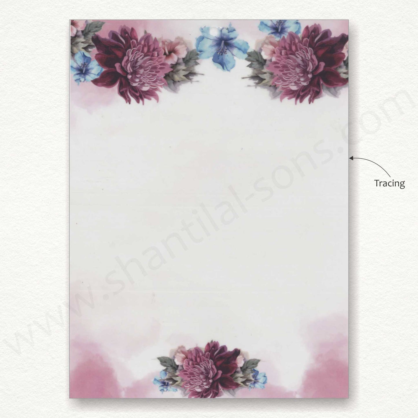 Customized Floral Wedding Card with Beautiful Initial Logo Tag | SS - 80150