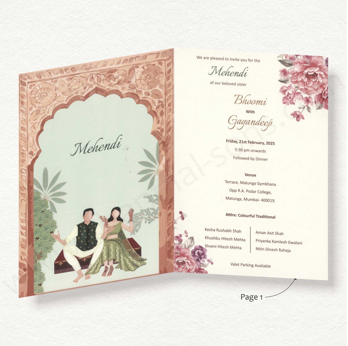 Floral Designer Wedding Invitation Card Bag Style | SS - 80157