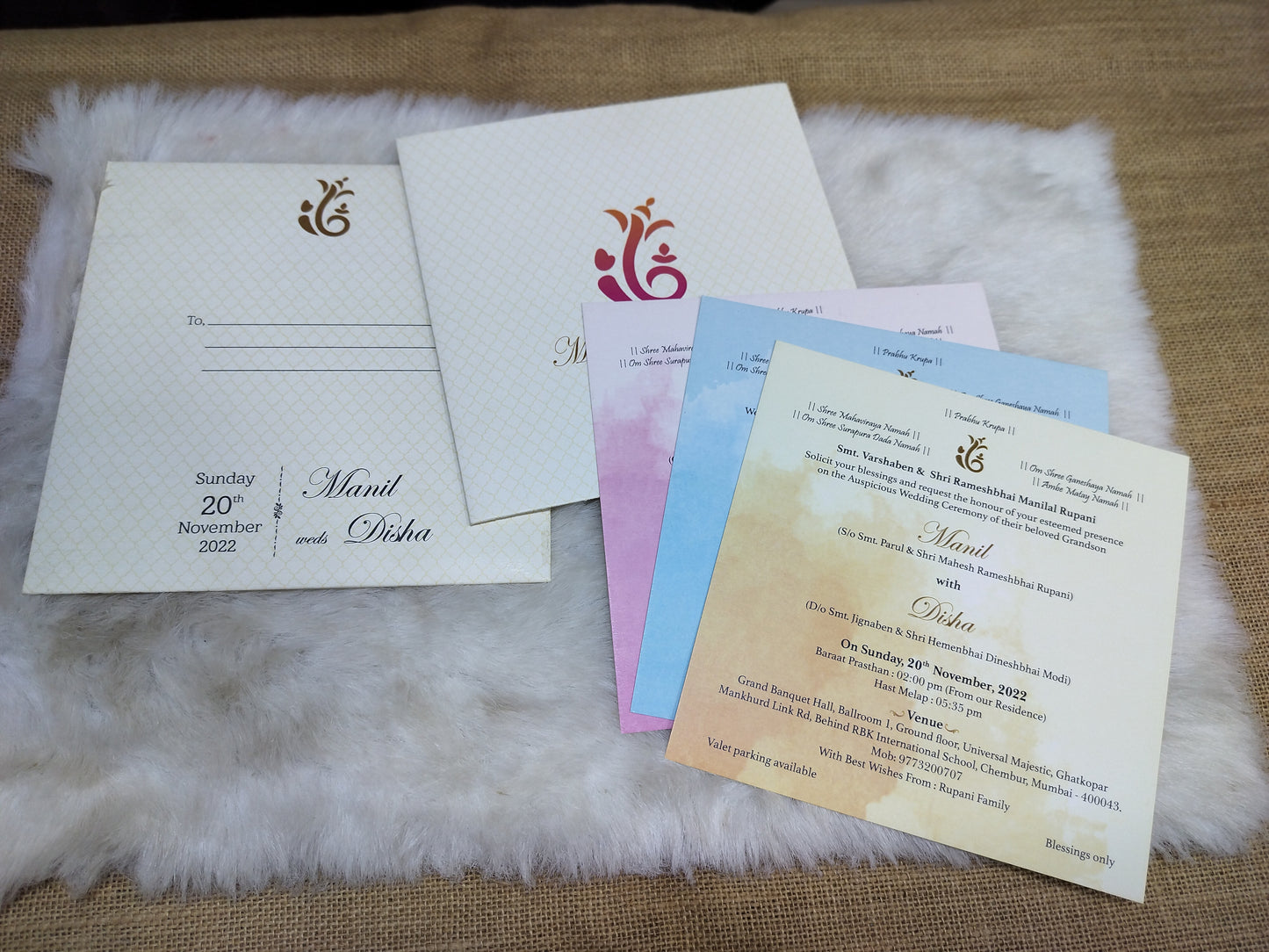 Pastel Elegance: Classic Card with Traditional Wedding Elements | SS - 8029