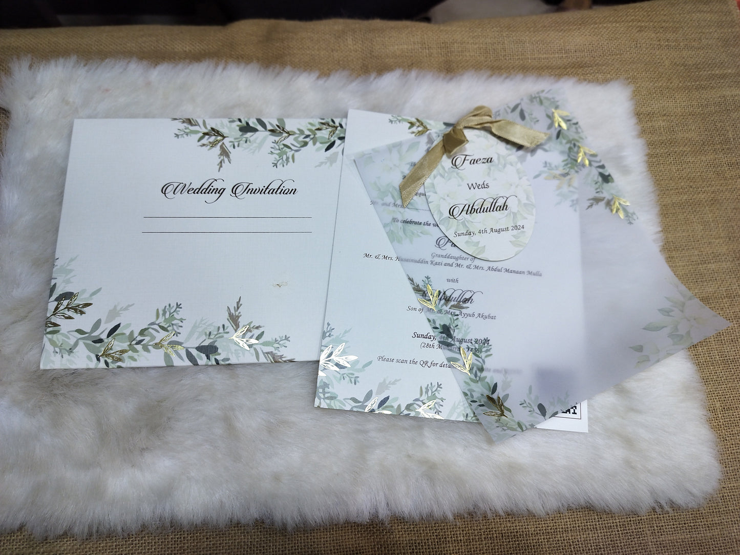 Royal & Elegant FLoral Wedding Card | SS - 8041