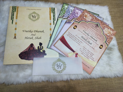 Fusion Wedding Card with Traditional Wedding Elements | SS - 8042