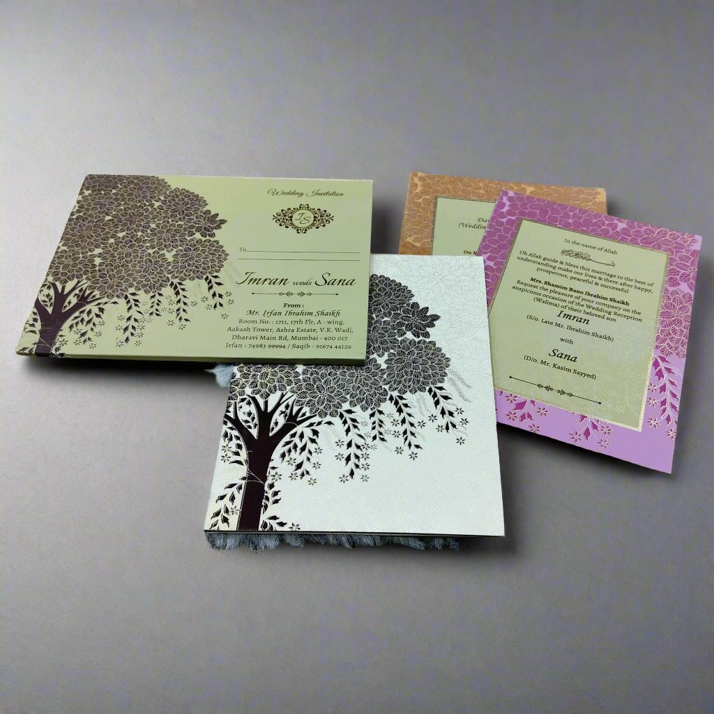 Tree of Life Theme Wedding Card on Sale | SS - 4003