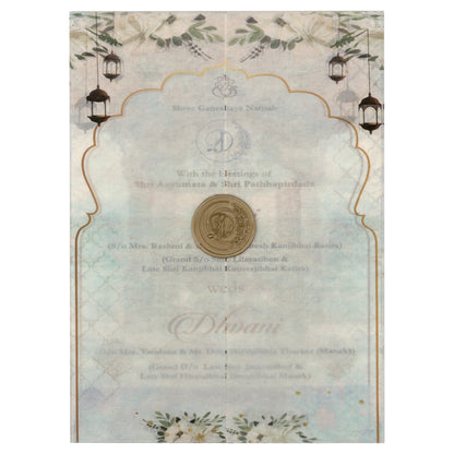 Classy Vellum Wedding Card with Wax Seal | SS - 5005