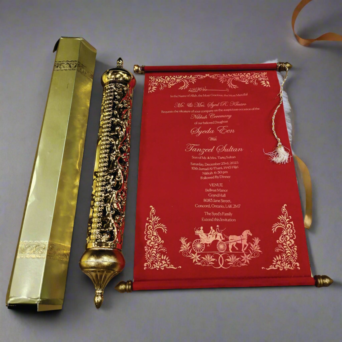 Royal Maharaja Wedding Scroll Invitation | SSR - 006