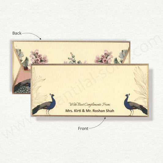 Designer Peacock Theme Cash Envelope | G-63