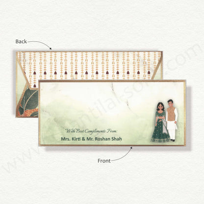 Elegant Cash Envelope With Mehendi Caricature | G-66