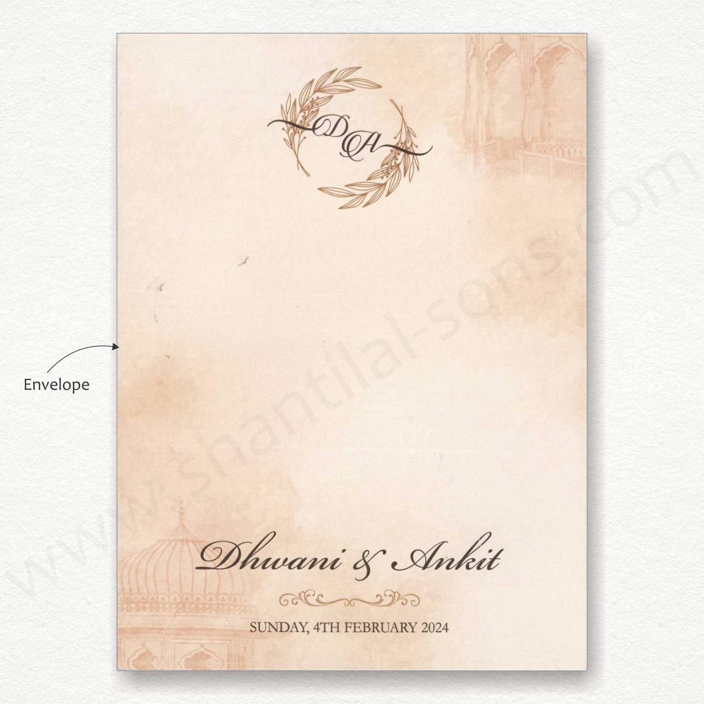 Classic Fusion: Pastel-Colored Traditional Wedding Card | SS - 8013