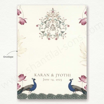 Floral Vellum Paper Wedding Card | SS - 80148