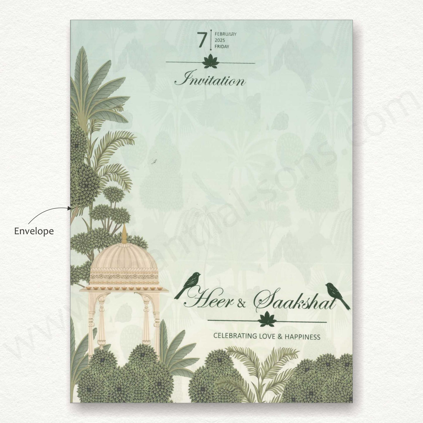 Pichwai Designer Wedding Card | N - 2135