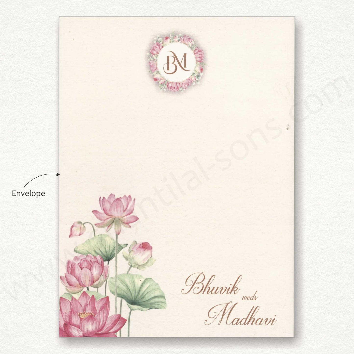 Lotus Floral Wedding Card | SS - 80155