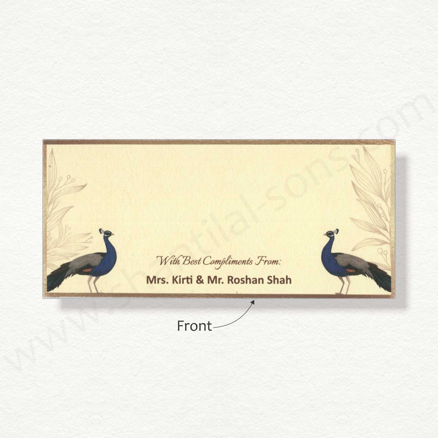 Designer Peacock Theme Cash Envelope | G-63