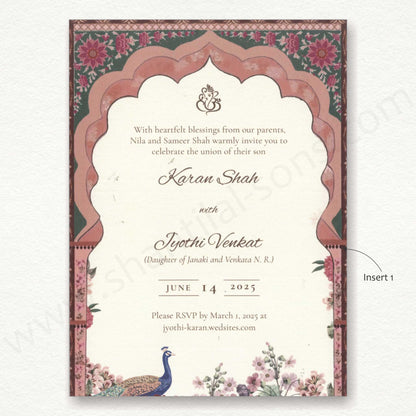 Floral Vellum Paper Wedding Card | SS - 80148