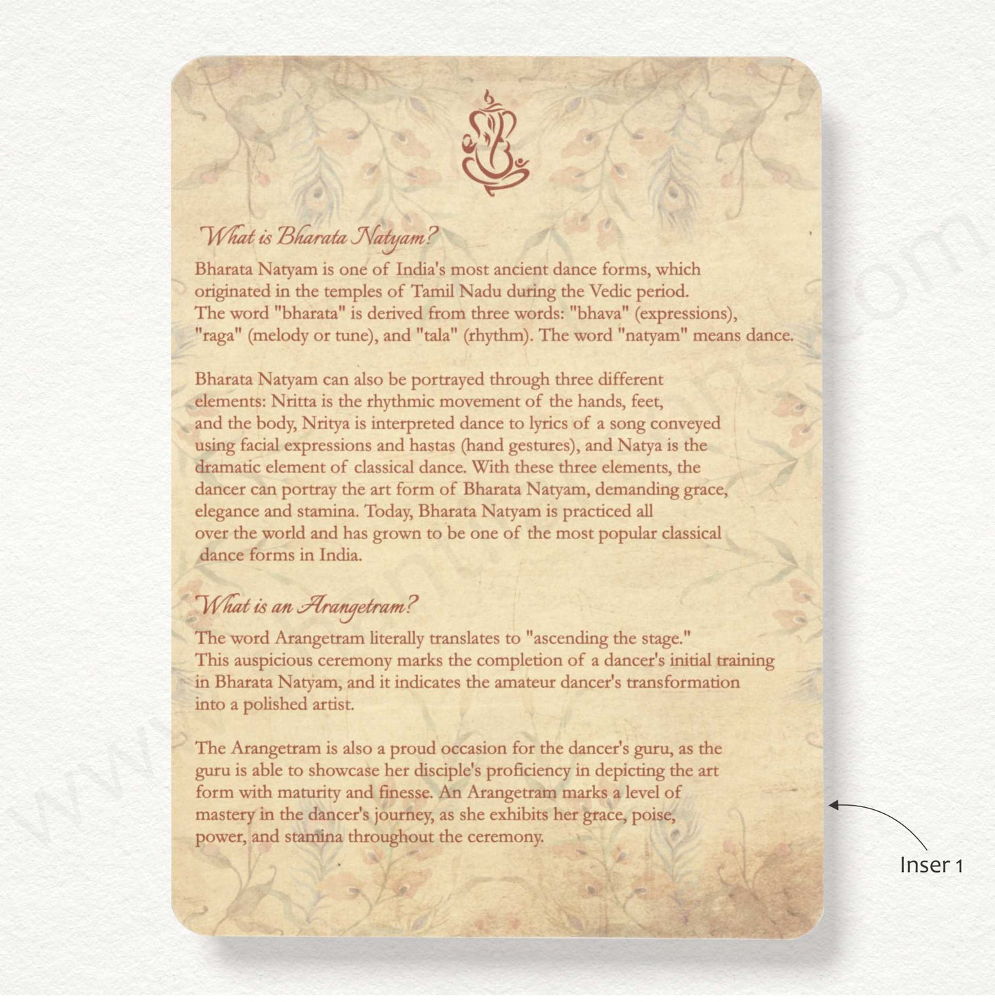 Arangetram Invitation | S - 9029