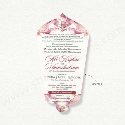 Designer Fan Shape Wedding Card | SS - 80153