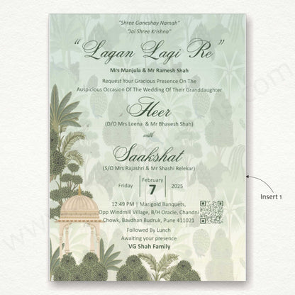 Pichwai Designer Wedding Card | N - 2135