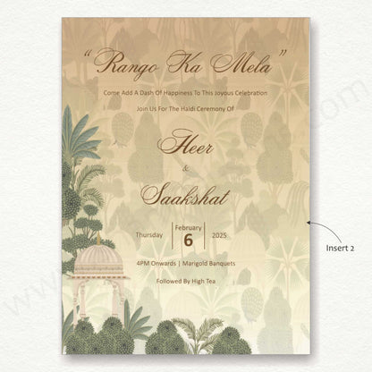 Pichwai Designer Wedding Card | N - 2135