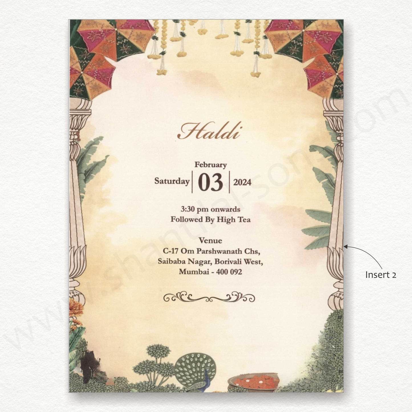 Classic Fusion: Pastel-Colored Traditional Wedding Card | SS - 8013