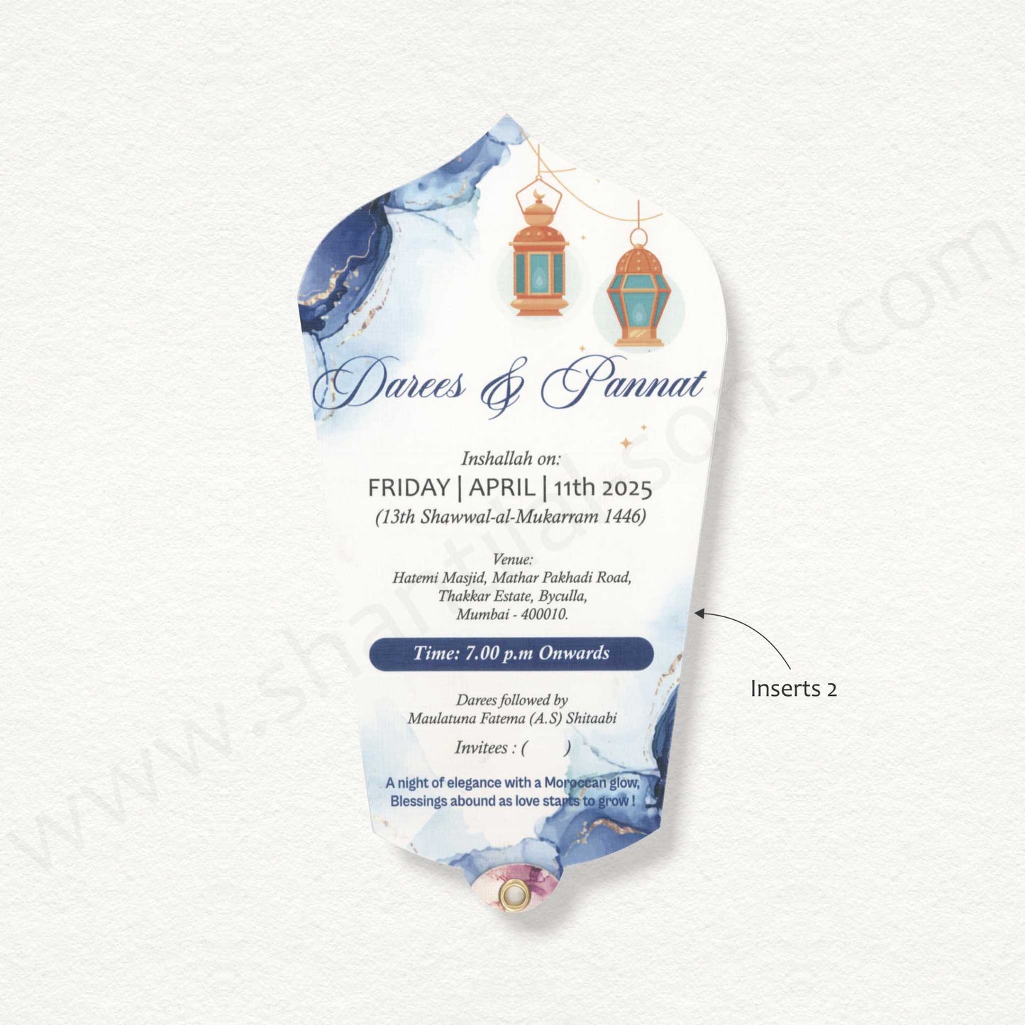 Designer Fan Shape Wedding Card | SS - 80153