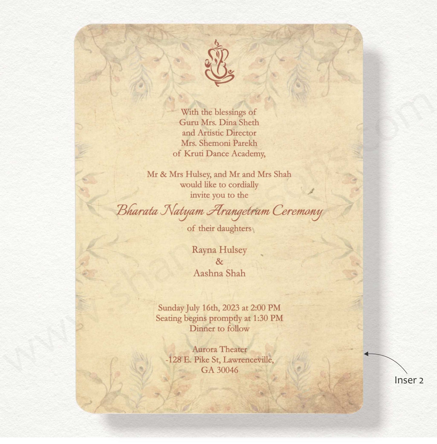 Arangetram Invitation | S - 9029