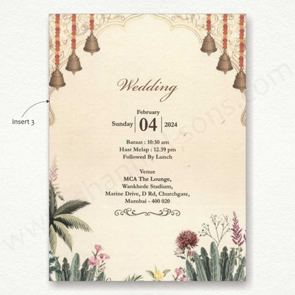 Classic Fusion: Pastel-Colored Traditional Wedding Card | SS - 8013