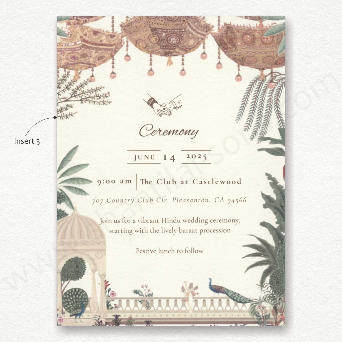 Floral Vellum Paper Wedding Card | SS - 80148