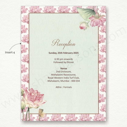 Lotus Floral Wedding Card | SS - 80155