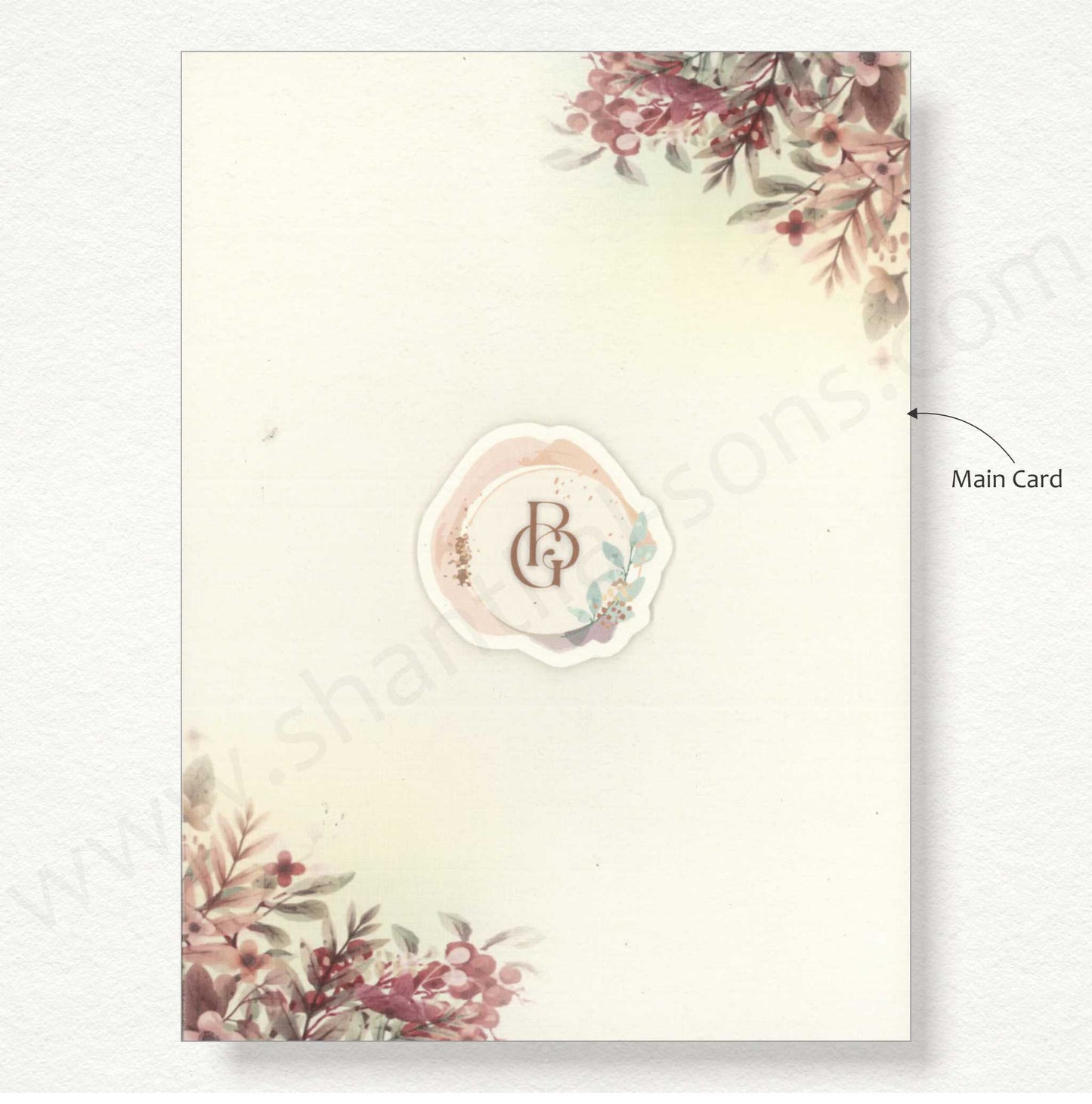 Floral Designer Wedding Invitation Card Bag Style | SS - 80157