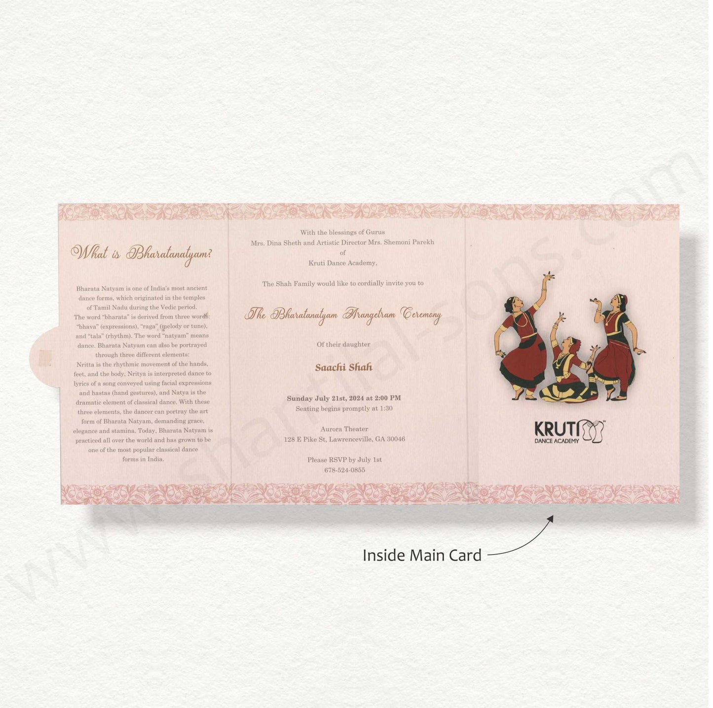 Elegant Arangetram Invitation | S - 9028