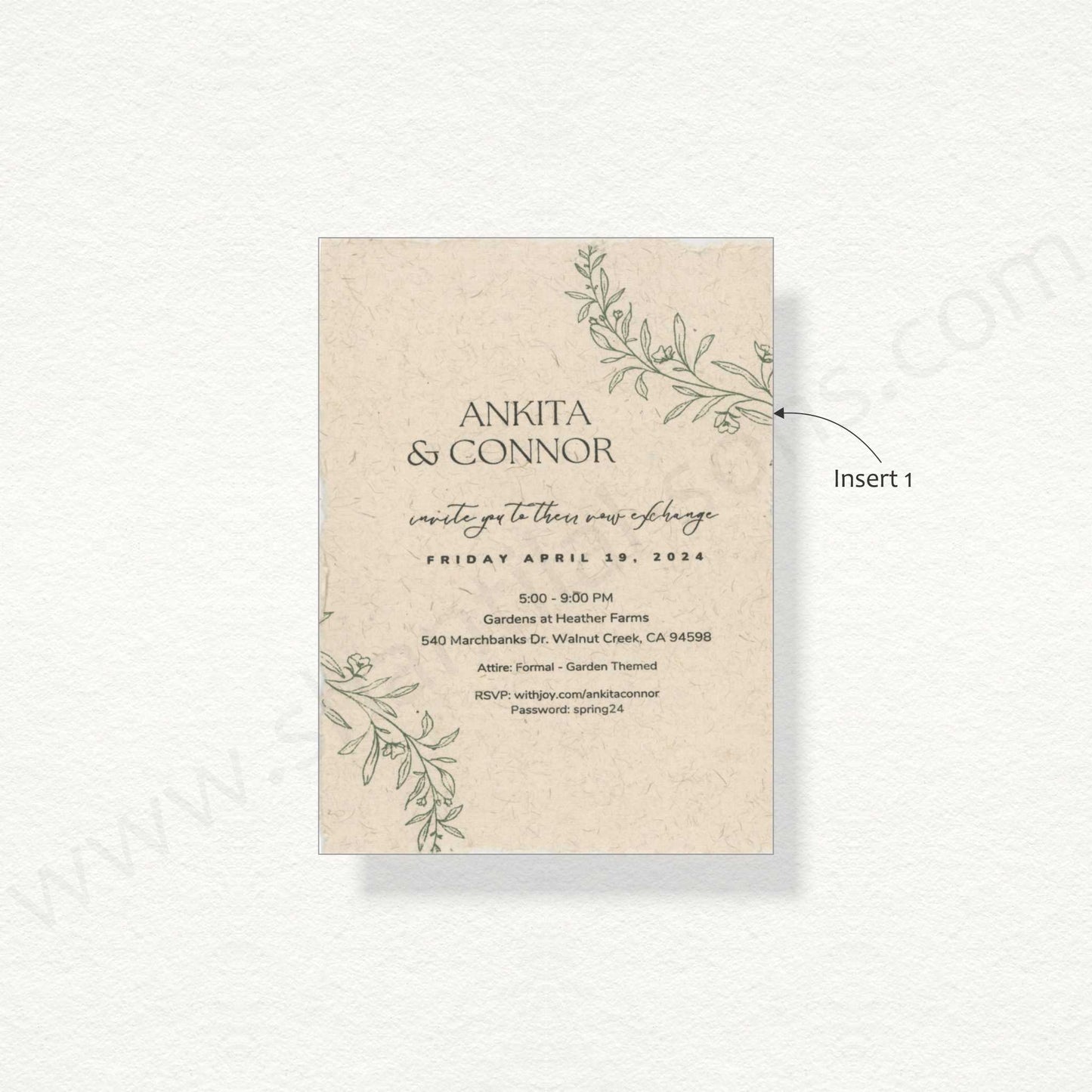 Hand Made Paper Wedding Card with Wax Seal | S - 8026