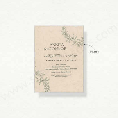 Hand Made Paper Wedding Card with Wax Seal | S - 8026