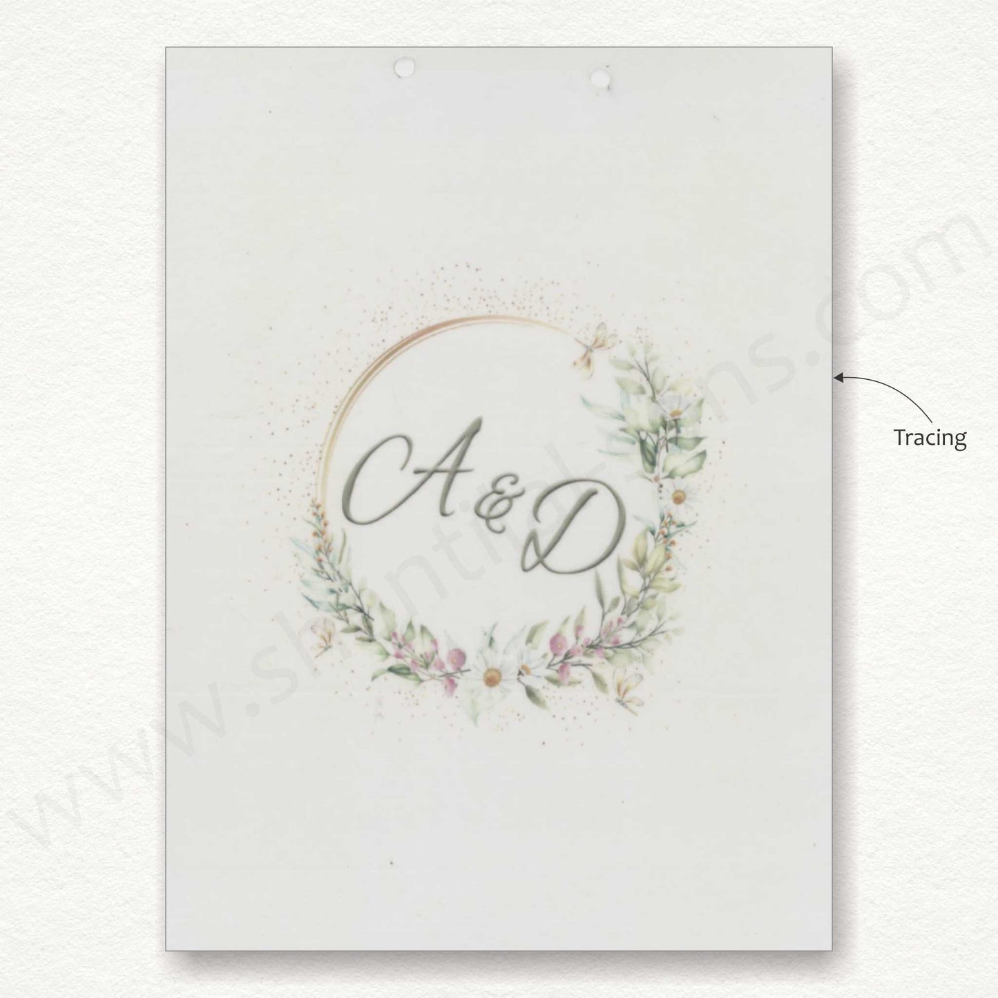 Lotus Floral Wedding Card With Vellum Paper | SS - 80156