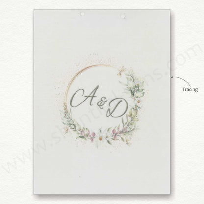 Lotus Floral Wedding Card With Vellum Paper | SS - 80156